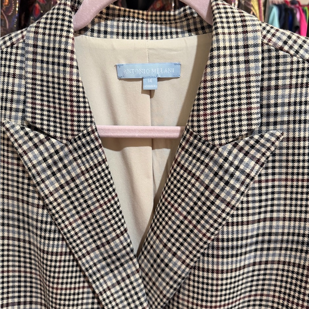 ANTONIO MELANI Checkered Double-Breasted Blazer - Picture 2 of 4